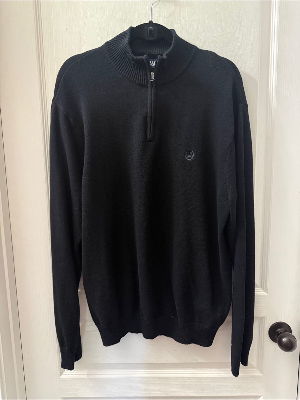 Chaps Men's Black Quarter-Zip Sweater